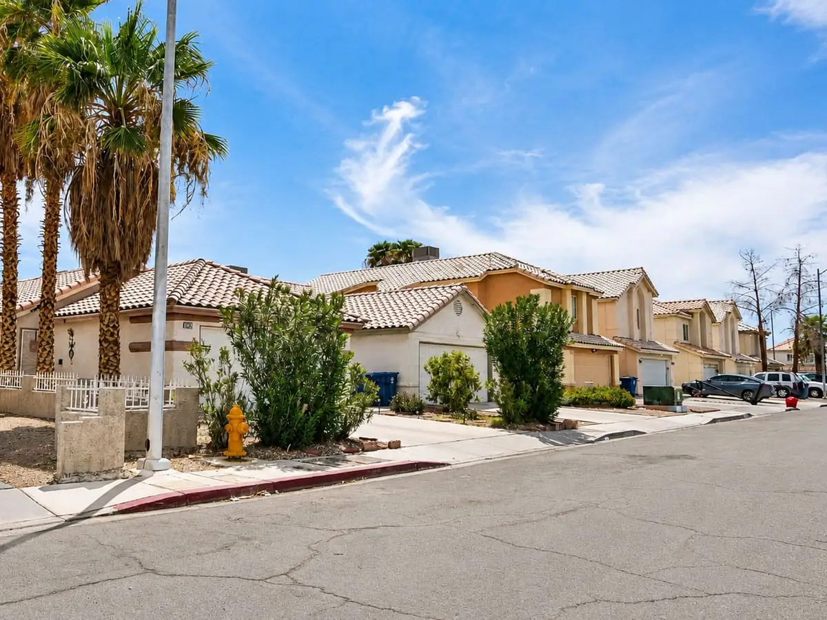 A residential street in North Las Vegas, Nevada
